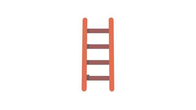 Flat design illustration of a ladder against White Background