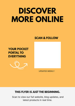 Orange Modern QR code Placement Flyer 