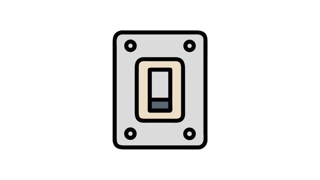 Isolated toggle switch with mounting plate illustration style image