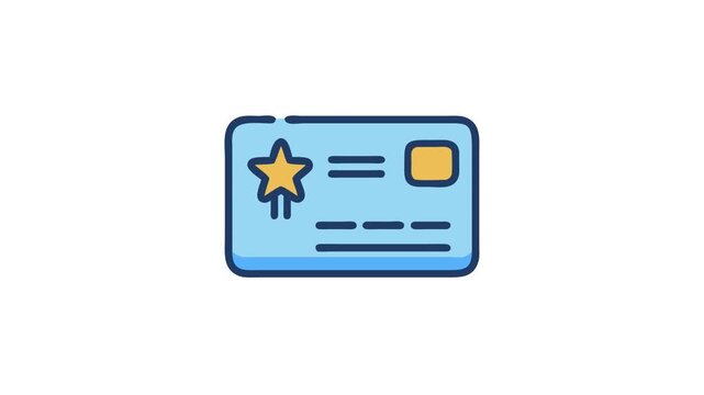 Stylish flat design credit card with star icon illustration