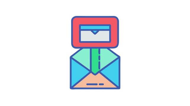 Colorful vector mailbox illustration for communication or mail concepts