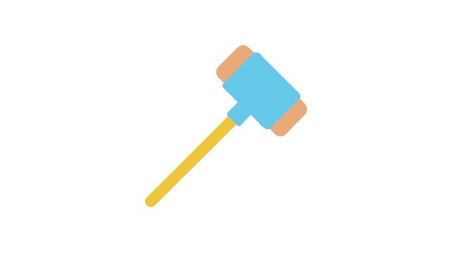 Minimalist mallet illustration on White Background ideal for design