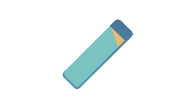 Simple sleeping bag icon, light blue and golden colors
