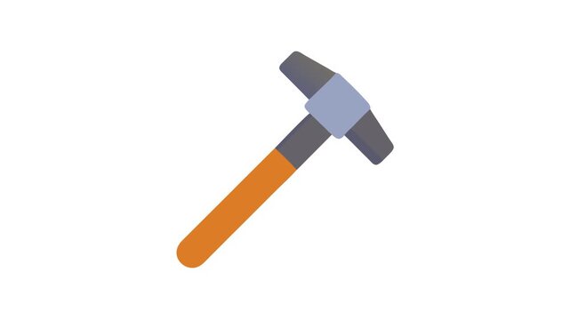 Orange handled pickaxe tool on White Background illustration design