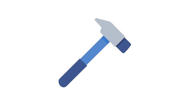 Isolated hammer illustration on White Background for construction industry
