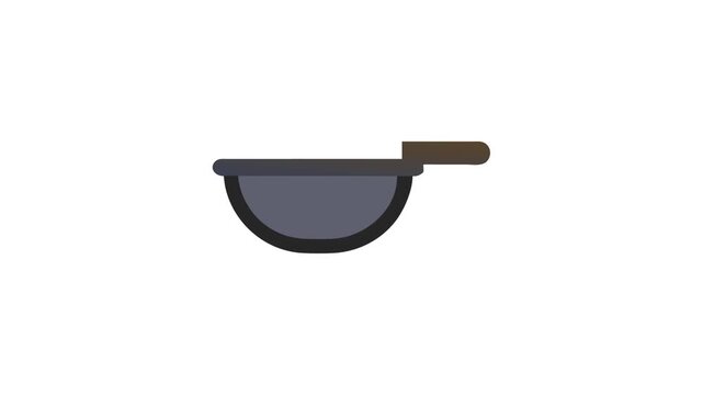 Minimalist wok illustration with White Background, simple cooking concept