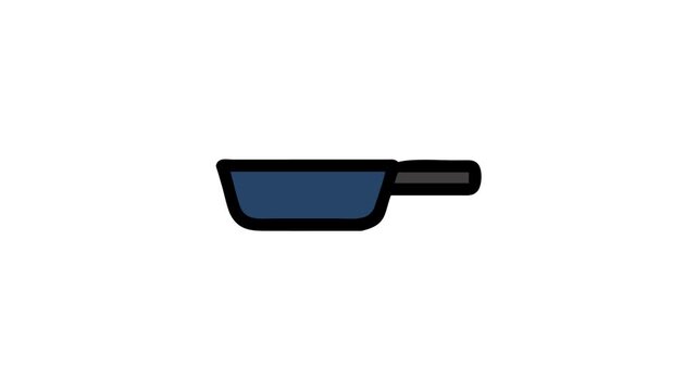Blue cooking pan on a White Background simple design