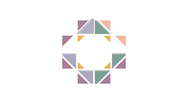Geometric mosaic pattern design in soft pastel colors flat