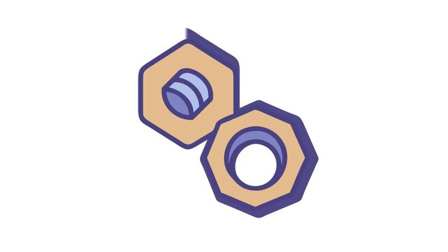 Two stylized nuts for bolts on a White Background