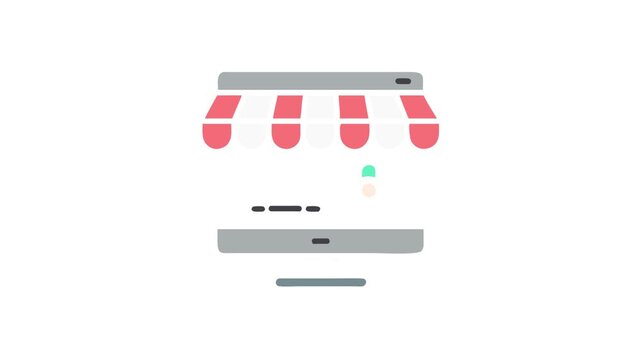 Stylized computer screen representing online store or e-commerce