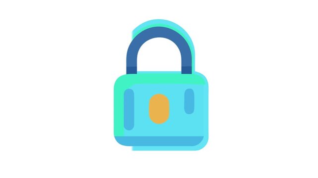 Stylized blue padlock on White backdrop representing data security