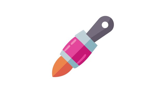 Stylized cartoon rocket with geometric design on White Background