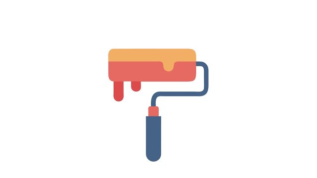 Graphic paint roller illustration on White Background for decoration