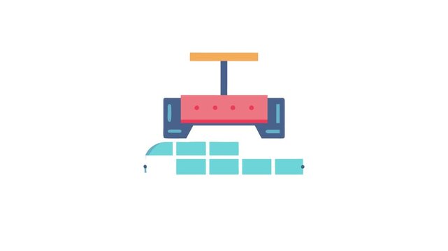 Stylized vector grenade design with flat color and grid