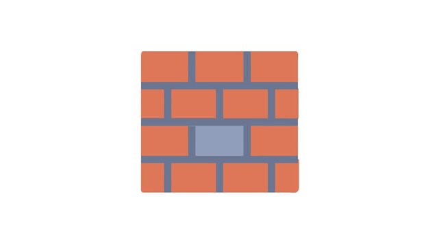 Flat brick wall with a single removed brick