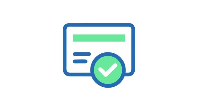Approved document icon flat design style, verification success