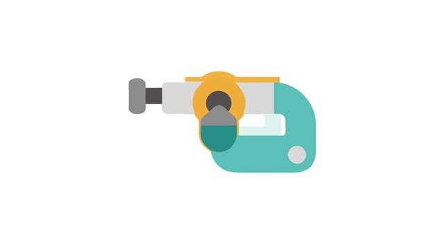 Stylized C-clamp tool illustration with minimalist design elements