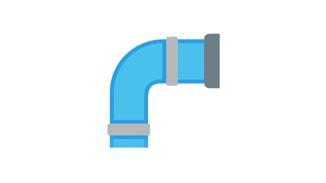 Blue pipe fitting with grey connectors on White Background