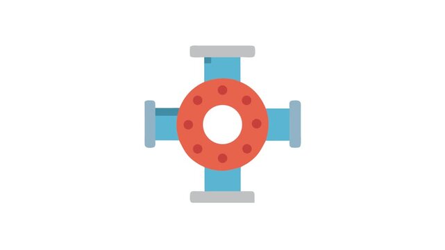 Abstract plumbing connection visual for construction and engineering design