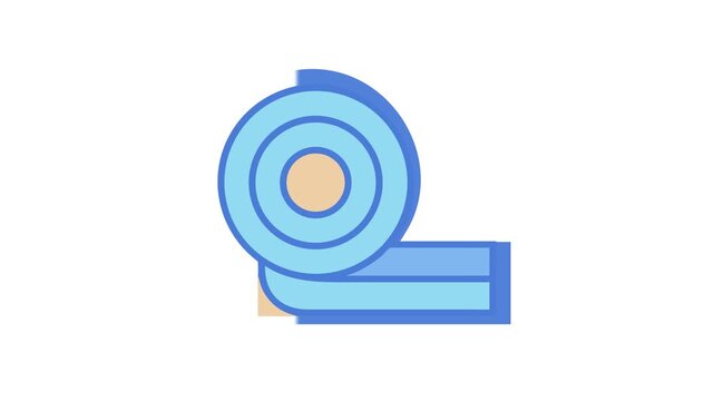 Cartoon styled roll of tape isolated on White backdrop