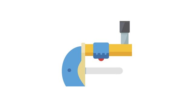 Iconographic 3D printer illustration on a stark White Background