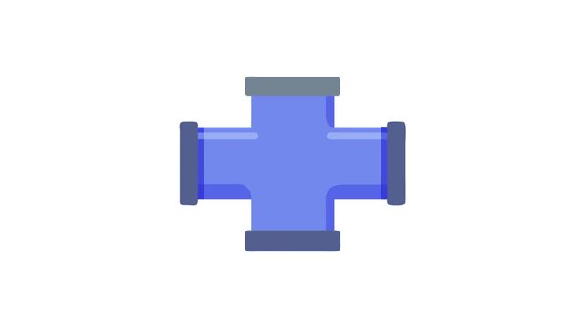 Isolated blue pipe cross section, industrial equipment illustration