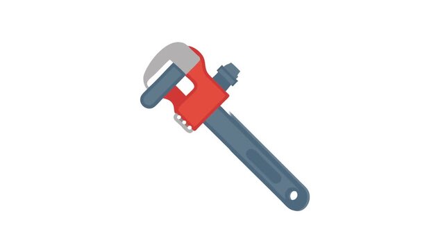 Adjustable pipe wrench illustration on White Background in flat style
