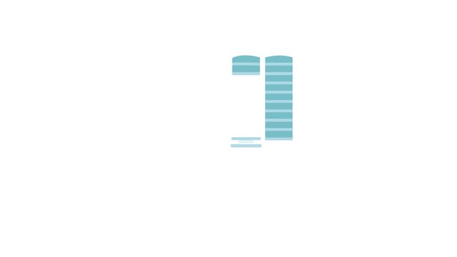 Flat illustration of minimalist building facade with pastel colors