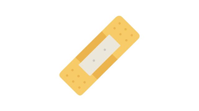 Simple flat band-aid adhesive bandage vector illustration on White