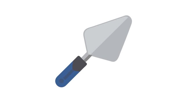 Simple flat vector illustration of a trowel against black