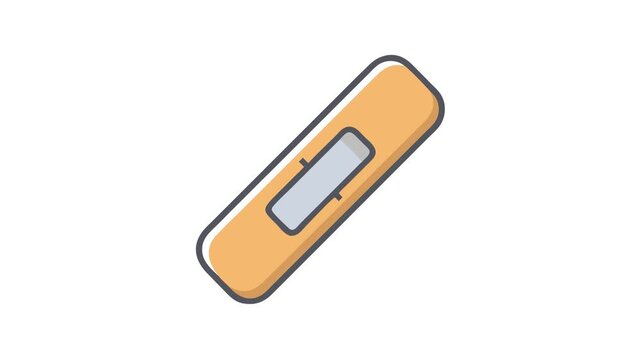 Illustrated adhesive bandage plaster against dark background stock image