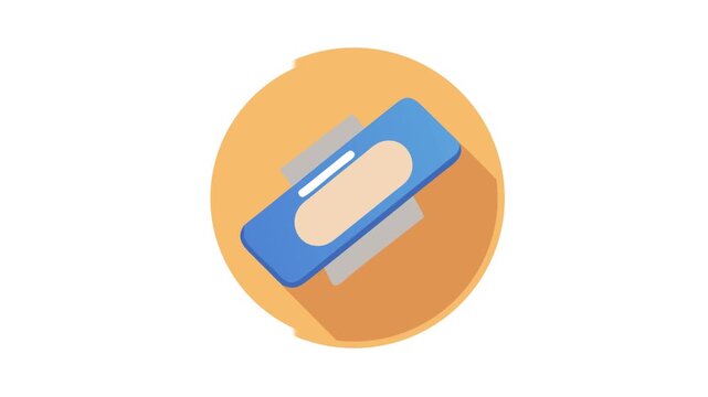 Modern blue and peach bandage flat design icon illustration
