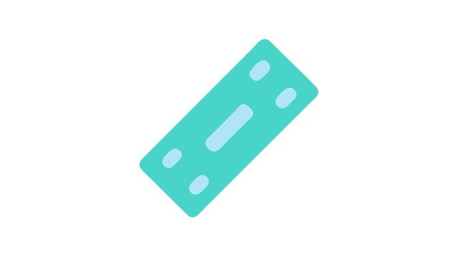 Light blue tablet in flat design against White Background