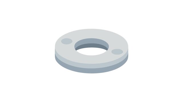 Isometric gray metal industrial flange isolated on White Background
