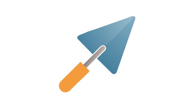 Cartoon trowel construction tool isolated on a White Background