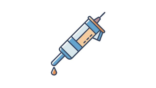 Stylized syringe illustration with droplet against White Background