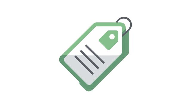 Simple graphic price tag illustration with lines and shape