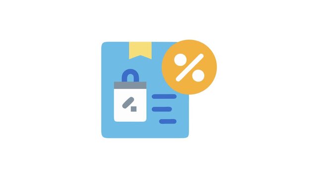 Promotional package delivery icon depicting shipping discounts visually