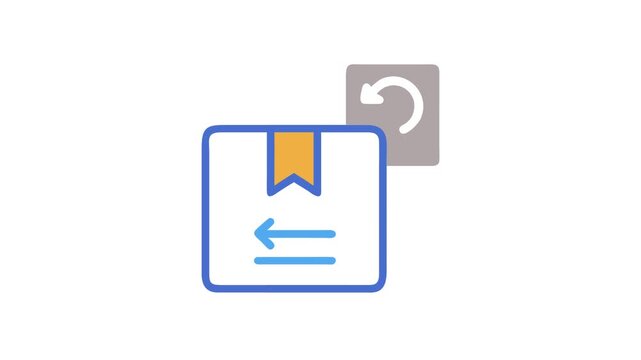 Return package icon for delivery service and product returns