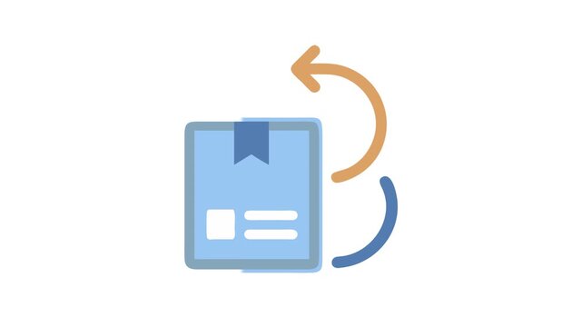 Package return with arrow indication on White Background illustration