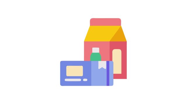 Simple groceries graphic illustration on White Background stock image