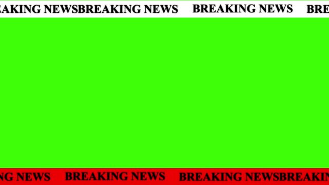 Breaking news broadcast lower thirds and header overlay with green screen for custom media production and journalism