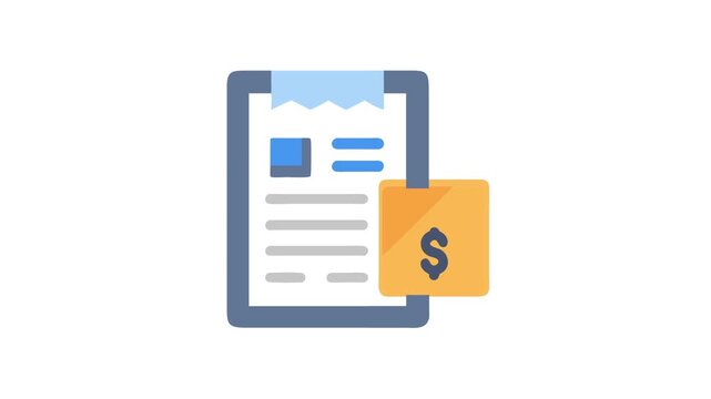 Financial document icon representing billing payment and invoice process