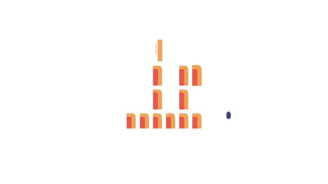 Abstract square pattern with orange and peach color scheme