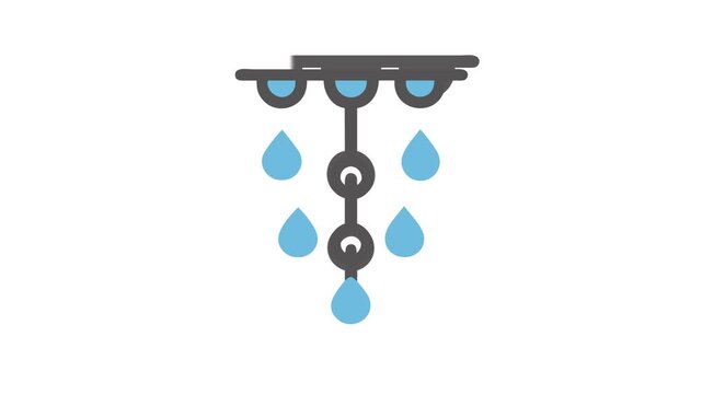 Abstract water irrigation system design with water drop icons