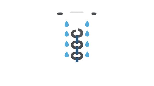 Minimalist flat vector illustration of a chain with water