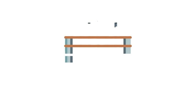Abstract window illustration with simple shapes on White Background