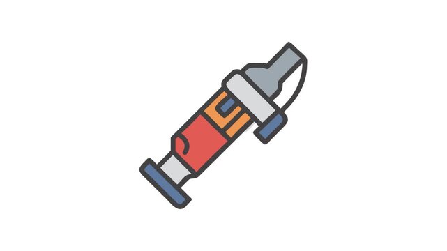 Modern flat vector illustration of a handheld vacuum cleaner