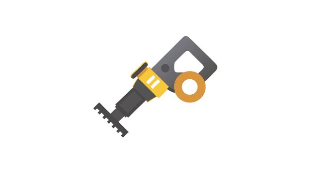 Modern vector illustration of power reciprocating saw on White Background