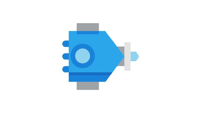 Simplified flat icon illustration of a motor engine block